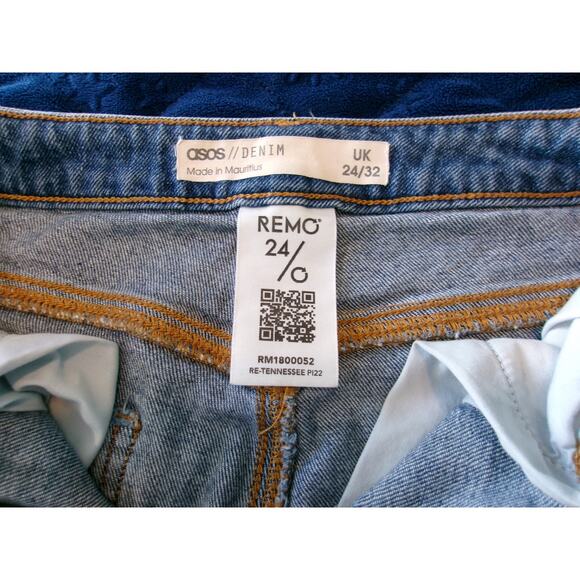 Asos Jeans Juniors Womens Size US 0 UK 24/29 High Rise Mom Blue Remo Denim - Picture 3 of 14